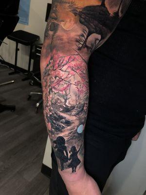 Lower portion of the sleeve.