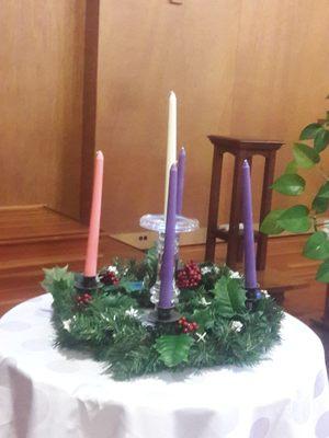 advent wreath with candles. 2019