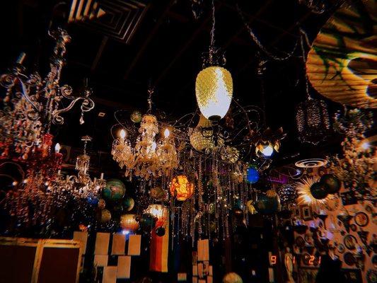 Interior of restaurant, so many gorgeous lights.