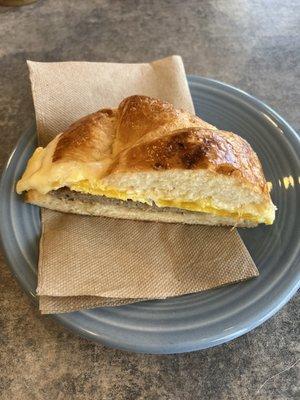 Sausage, egg and cheese croissant