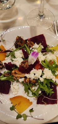 Beet salad with goat cheese.