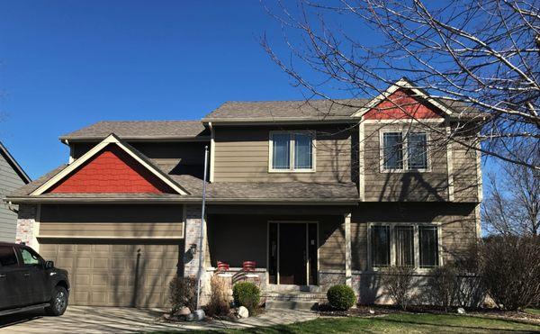 New James Hardie Siding and Shake Accent, New windows.