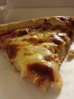 A slice of heavenly cheese pizza.