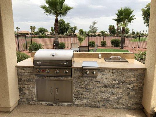 Outdoor cook space designed and built by AZ Dreamscapes.