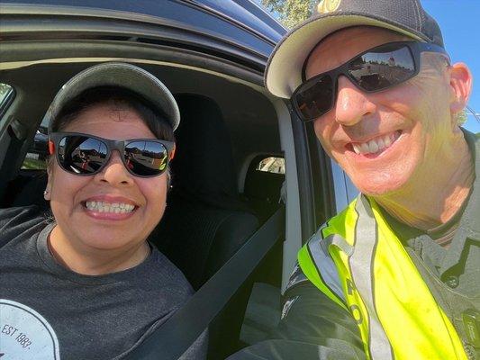 After sharing how excited I was to be part of the checkpoint, this officer agreed to a selfie.