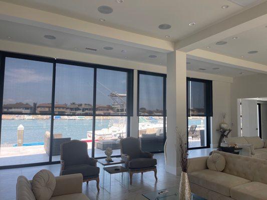 My new roller shades in the harbor.  I love them.