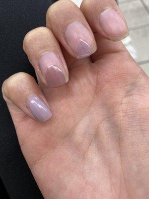 The nail technician claimed these were the nude colors. Do these look like nude or cream to you?!