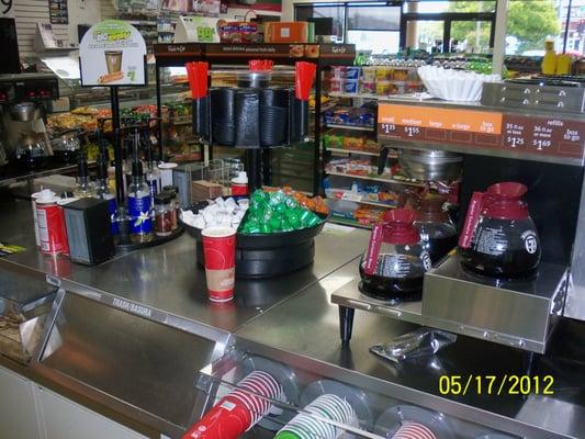 Their Coffee Station, complete with creamers, mini marshmallows, cinnamon, etc and more!