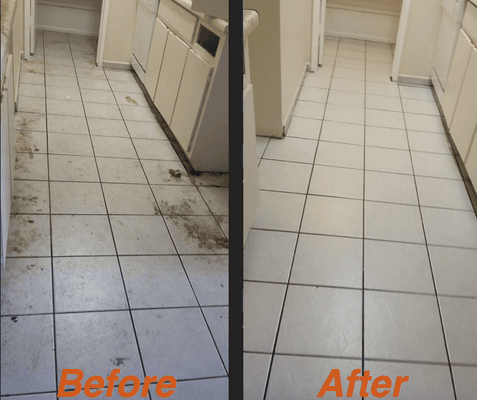 before and after tile clean