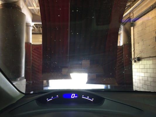 Inside the car wash