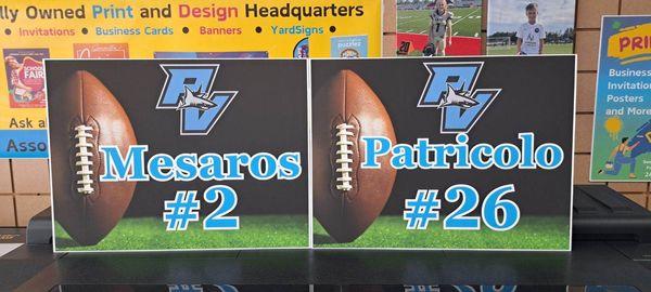 Let us print your sports players outdoor yard signs! We can custom design one for you!