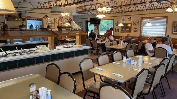 The dining room looking from the back toward the entrance. More booths to the right not shown.