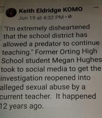 Still trying to get information on how to press charges on Keith Eldridge and KOMO for posting this statement based on lies.