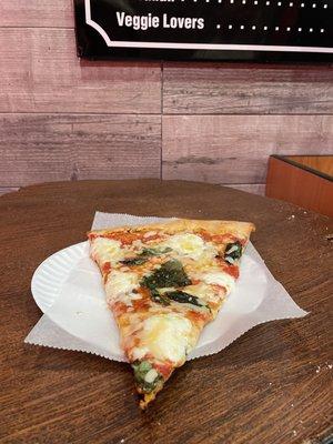 1. Burrata Basil Slice Pizza