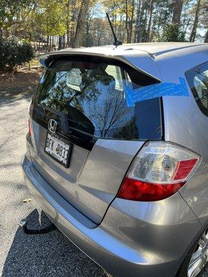 2018 Honda fit back glass repair