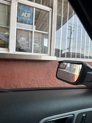 The drive thru window