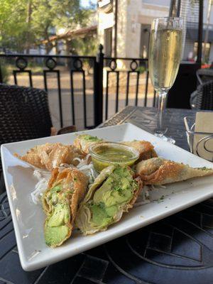 Avocado Eggrolls & Sparkling Wine!