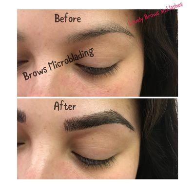 Eyebrows Microblading before and after