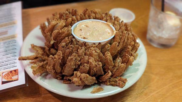 Cactus Blossom with Cajun Sauce in the middle