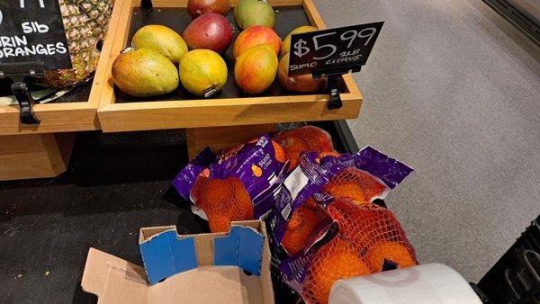 Inside, produce section