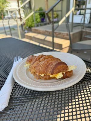 Egg & cheese on croissant