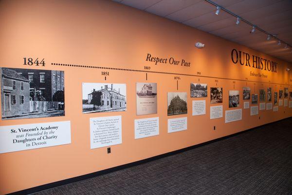 Our History wall clearly shows our path from 1844 to present day! Starting in downtown Detroit to our current location at 14061 Lappin St.,