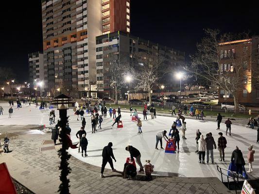 The rink at night