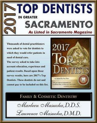 Sacramento's Top Dentists 5 years in a row!!!!