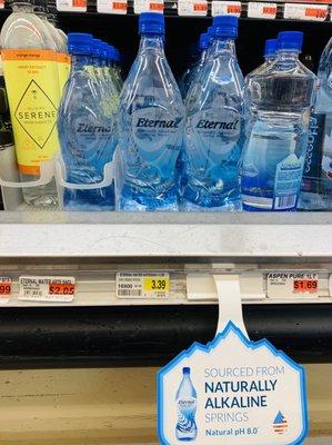 Eternal Water-Natural Electrolytes, Naturally Alkaline, Natural pH, Spring Water. Awesome to have it here at Venture Foods!