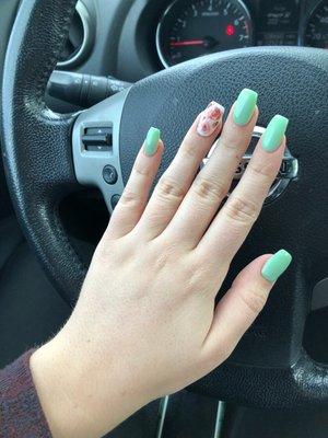 I got an acrylic fill and gel color!