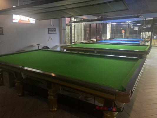 2 Full size 12ft Snooker Tables.