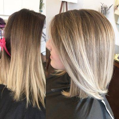 Blonde balayage with baby lights by yours Ashly McNulty at Sugar Junkie Beauty Lounge