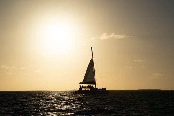 Sailboat at sunset