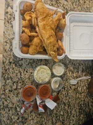 Fish and shrimp platter