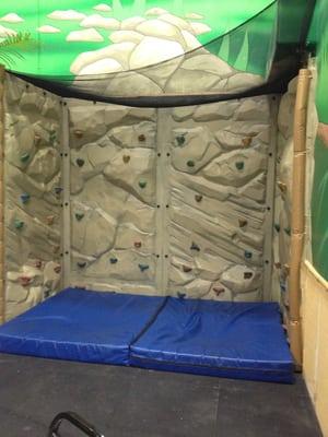 Rock climbing wall.