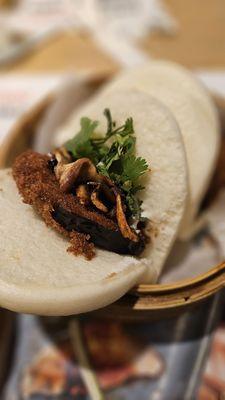 mushroom panko eggplant bao