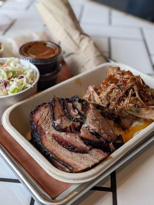 Two Meat Platter with Brisket and Pulled Pork