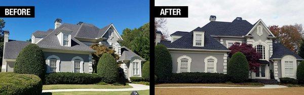 Before and after of the roofs. Amazing work.