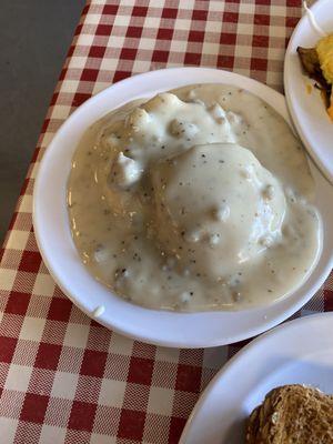 1/2 order of biscuits and sausage gravy