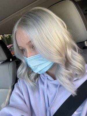 Silver-blonde tone and trim by Megan