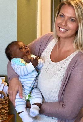 Lifetime's Tiffany holding a new baby.