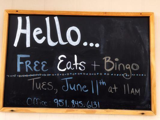 Park hosts free luncheons every other month for their tenants.