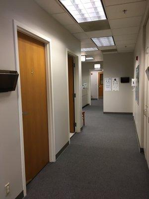 Hallway inside the office - there are multiple consultation rooms