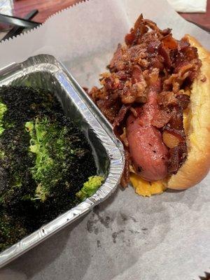 Southern Dog with charred broccoli