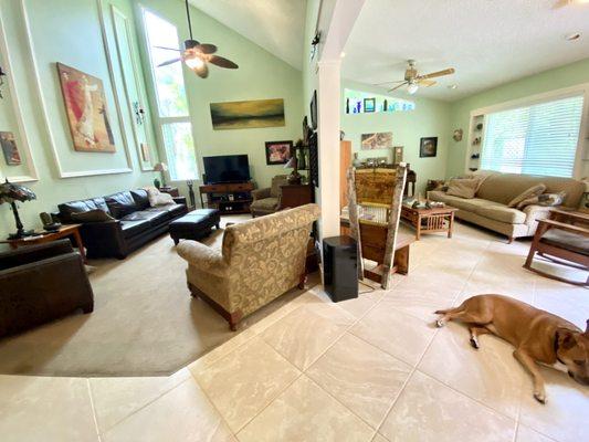 Hallway and den floors look so good!