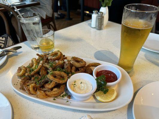 Calamari Fritti, a pretty big plate.