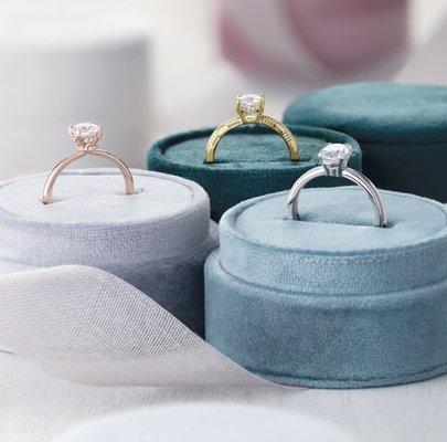 Dainty solitaire engagement rings