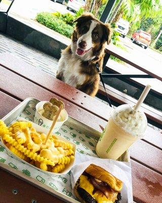 SmokeShack, Cheese Fries, pumpkin milkshake and Bag O' Bones