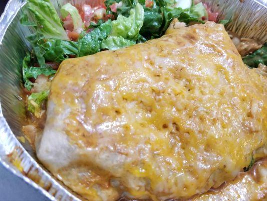 Chicken smothered burrito