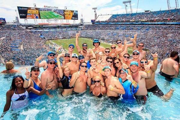 Rioters in the Cabana Spa Pool at EverBank Field in JAX!